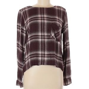 NWT CLOTH & STONE Plaid Lace-Up Back Flannel Top